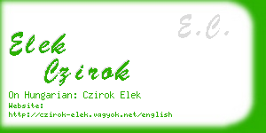 elek czirok business card